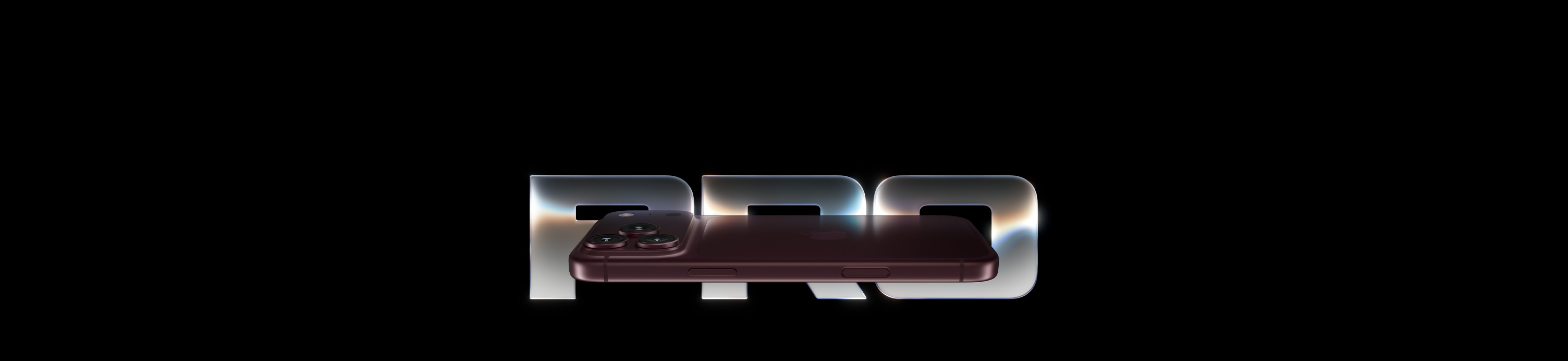 iPhone 18 Pro, burgundy color (dark red), back exterior, Pro Fusion camera system at top, Apple logo in center, Side ext